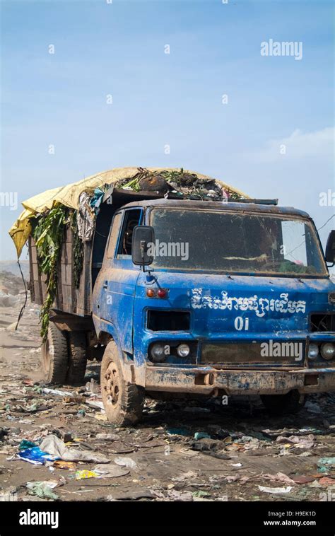 A Truck Dumping Garbage At The Former Stung Meanchey Garbage Dump