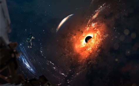 Black Hole Wallpaper 4k Astronaut Spiral Galaxy Stars