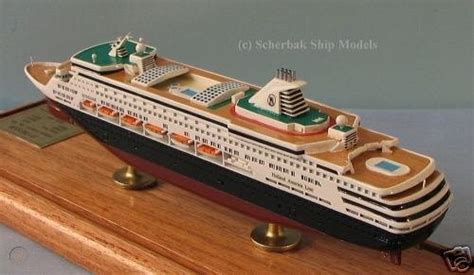 Ryndam Cruise Ship Model In Case Holland America Line