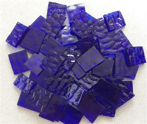 Cobalt Blue Bumpy Textured Stained Glass 50 Pieces Etsy