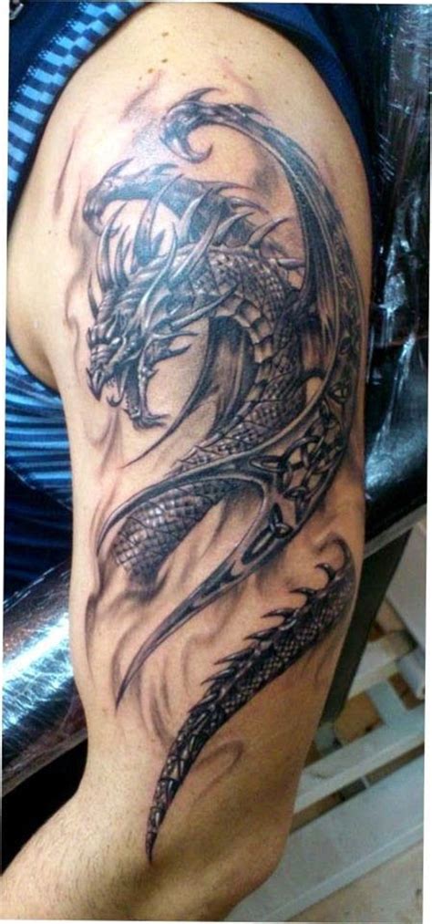They fit perfectly on the arm, shoulder, back, shoulder blade, leg, or neck. 20 Mystical Dragon Tattoos and Their Meanings ...