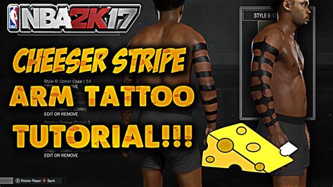 Nba 2k17 Tipstricks Cheeser Stripe Arm Sleeve Tattoo Tutorial Easiest