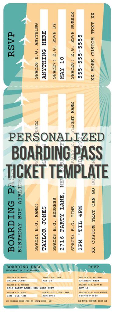 Printable Airline Boarding Pass Template Free Printables Online