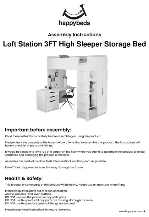 Happybeds Loft Station 3ft Assembly Instructions Manual Pdf Download Manualslib