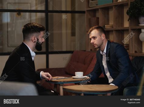 Two Men Suits Sit Image And Photo Free Trial Bigstock