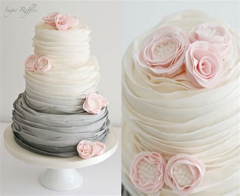 Food And Favor Grey Ombre Pink Wedding Cake 2484376