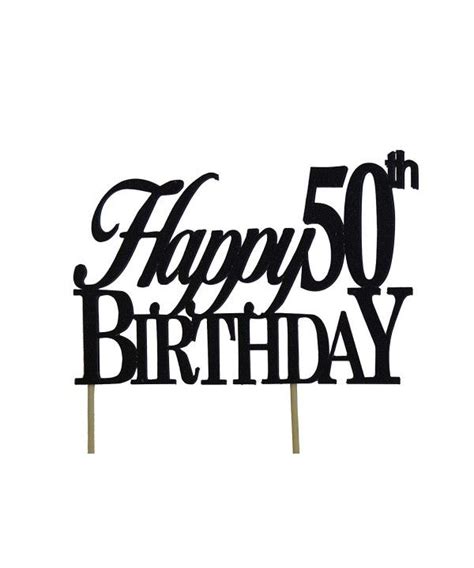 Black Happy 50th Birthday Cake Topper Black Cp11n0aw9kh 50th
