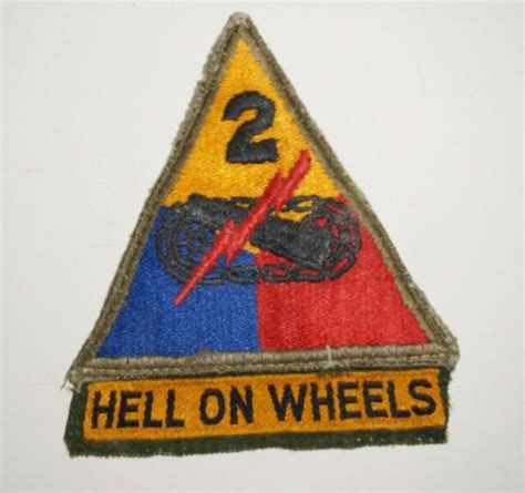 Us Wwii 2nd Armored Division Shoulder Patch Hell On Wheels For Sale