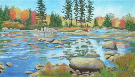 Moose River Low Water 2 Painting By Robert P Hedden Fine Art America