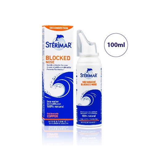 Buy Sterimar Hypertonic Blocked Nose Sea Water Spray 100ml Doctoroncall