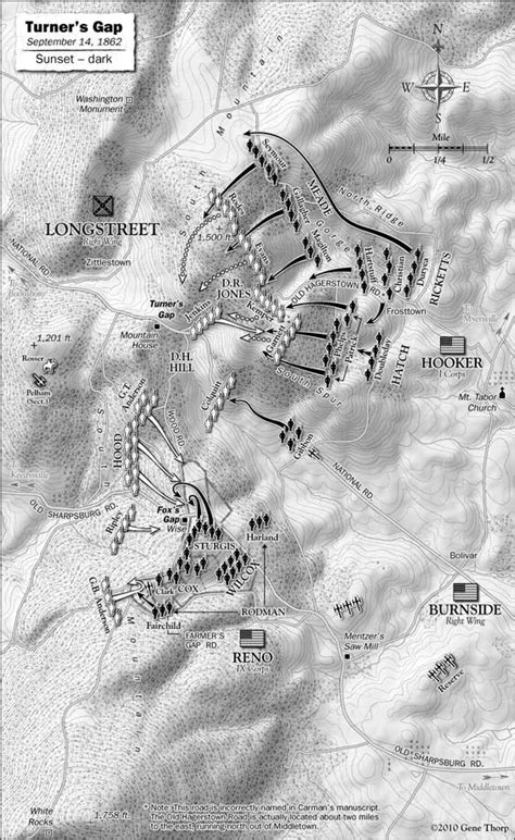 Battle Of South Mountain Turners Gap Map The Maryland Campaign
