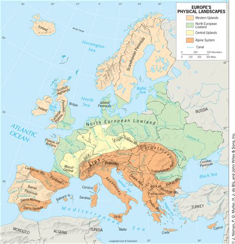 Physiographic Regions Of Europe Diagram Quizlet