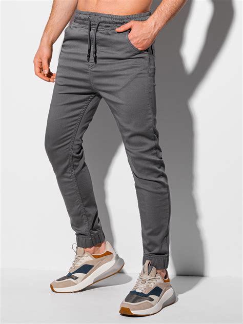 Mens Pants Joggers P1037 Dark Grey Modone Wholesale Clothing For Men