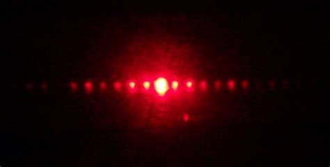 Interference Pattern Produced By A Red Laser Light Traveling Through A