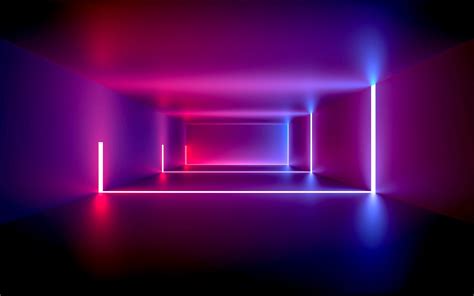 Wallpaper Room Neon Light Purple Style Abstract Design 2880x1800 Hd