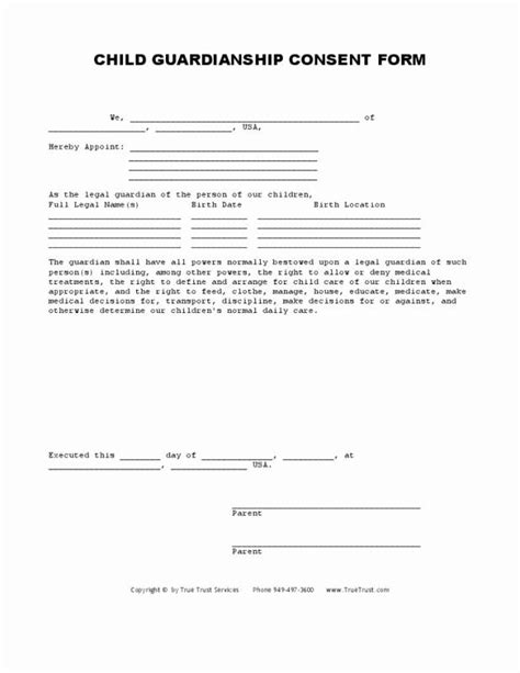 Free Printable Child Guardianship Forms Lovely Free Printable Legal