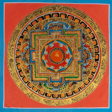 Round Mandala Handmade Thangka Painting From Nepal