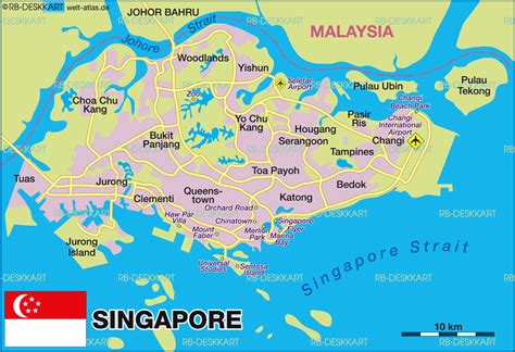 Map Of Singapore Country Welt Atlasde