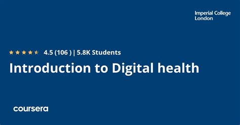 Introduction To Digital Health Imperial College London Online Course