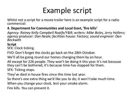 Script instances. Script example. Script to movie.