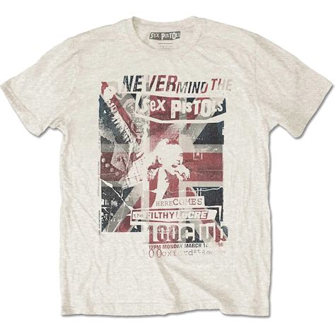 Official T Shirt Sex Pistols Never Mind Punk 100 Club Vintage Natural