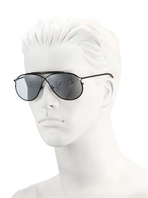 Tom Ford Private Collection Tom N6 61mm Aviator Sunglasses In Black Smoke Black For Men Lyst