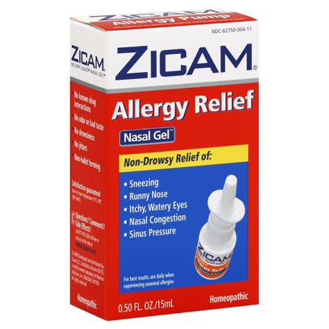 Zicam Allergy Relief Nasal Gel 050 Fl Oz 15 Ml