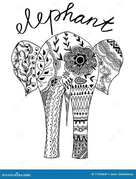 Hand Gezeichneter Elefant Vektor Abbildung Illustration Von Vektor