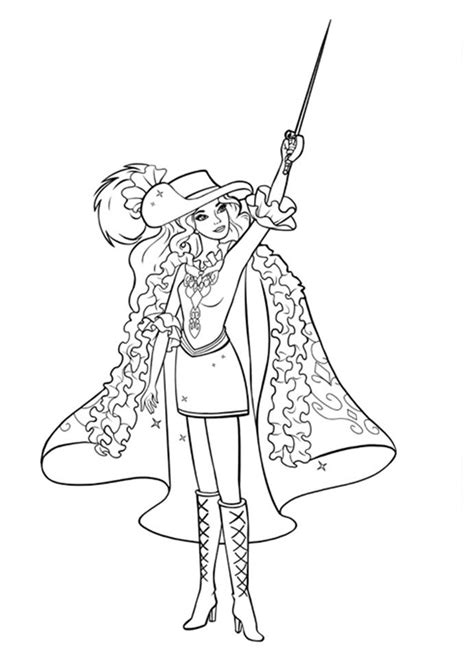 Her full name is barbie millicent roberts. Barbie and the three Musketeers coloring pages to download ...