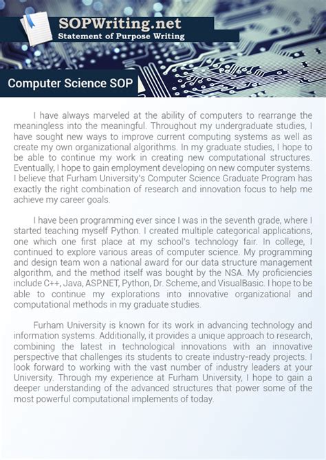 Writing A Statement Of Purpose Computer Science Statement Of Purpose