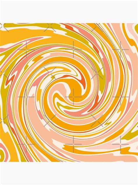 Retro Abstract Swirl 70s Romantic Garden Poster For Sale By