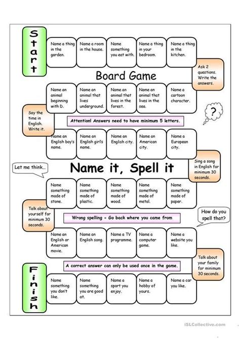 Vocabulary And Spelling Board Game