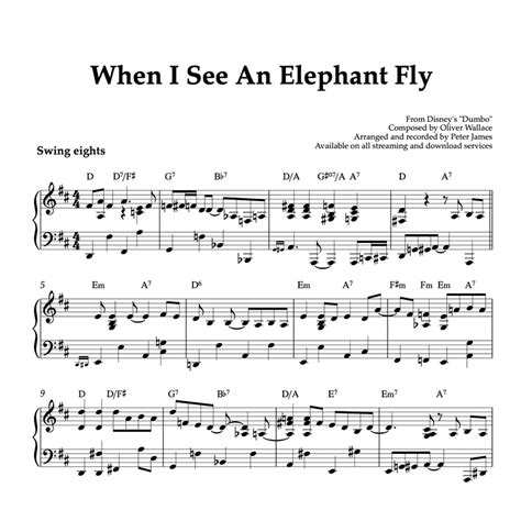 When I See An Elephant Fly From Disneys Dumbo Piano Sheet Music