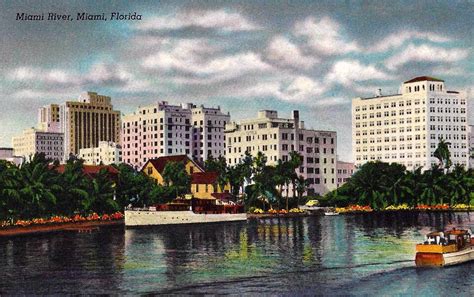 Vintage Miami Florida Postcard The Miami River Circa 19 Flickr