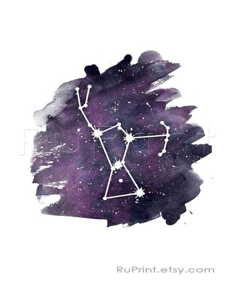 Orion Constellation Print Printable Watercolor Zodiac Wall Etsy