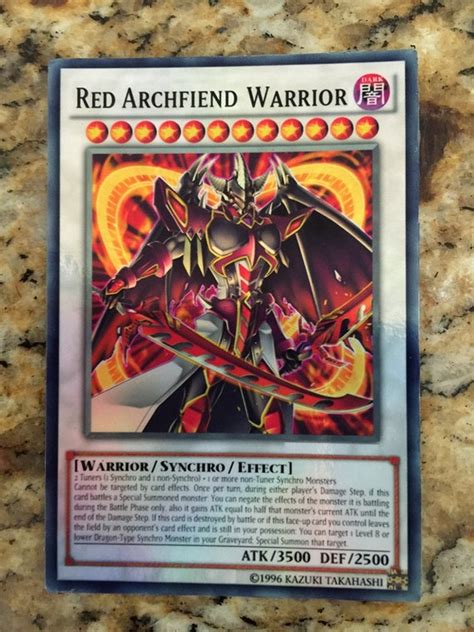 Yugioh Fantasy Card Lot Of 1 Red Archfiend Warrior Synchro