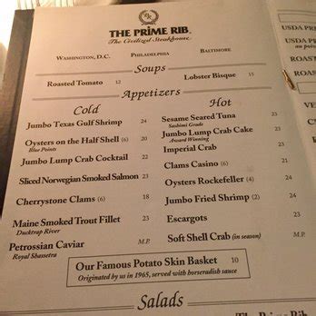 The new prime rib menu | you're not supposed to. The Prime Rib - 205 Photos & 345 Reviews - Steakhouses - 2020 K St NW, Downtown, Washington, DC ...
