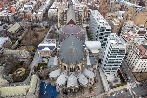 Aerial View Of Old Architectural St John The Divines North Building In