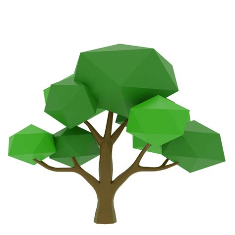 3d Low Poly Tree 18249287 Png