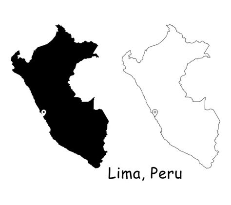 Lima Peru Map Capital City Country Location Pin Black White Etsy Canada