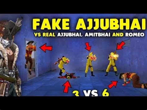Real Ajjubhai And Amitbhai Vs Fake Ajjubhai Vs Clash Squad Gameplay Garena Free Fire YouTube