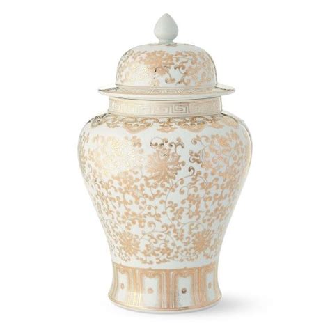 White And Gold Large Ginger Jar In 2020 Ginger Jars Decorated Jars