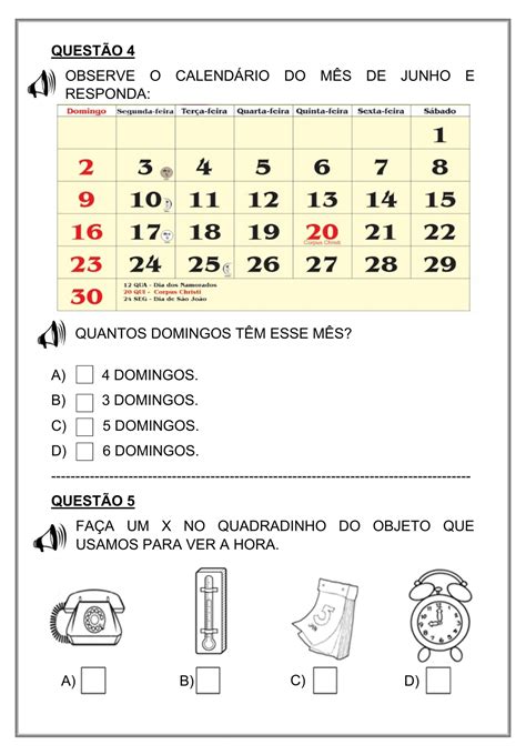 Avaliação Diagnóstica 1 Ano De Português E Matemática Sondagem