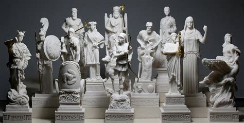 Amazon De Er Set Figuren Griechische Olympische G Tter Pantheon Alabaster