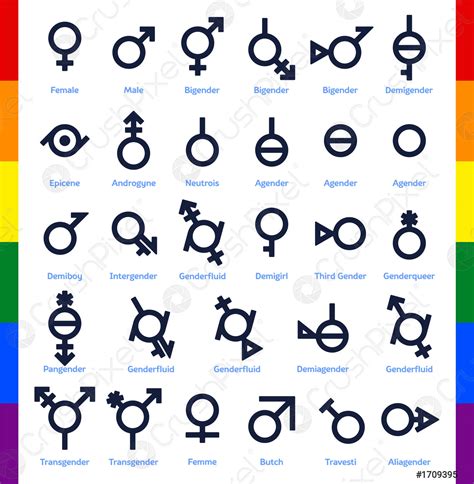 Collection Of Gender Icons Or Signs For Sexual Freedom And Stock Vector 1709395 Crushpixel
