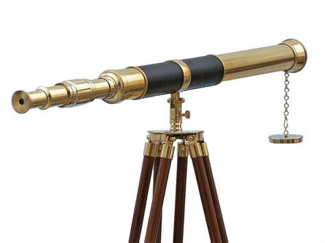 Vintage Brass Telescope On Wooden Tripod Maritime Nautical Etsy