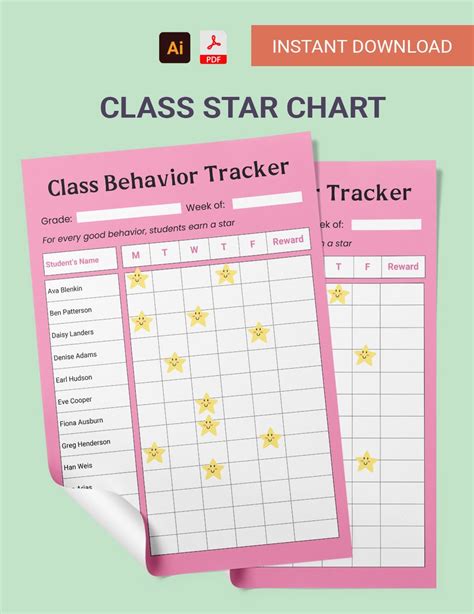 Class Star Chart In Illustrator Pdf Download