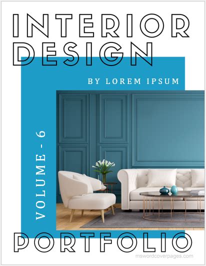 Cover Page For Interior Design Portfolio