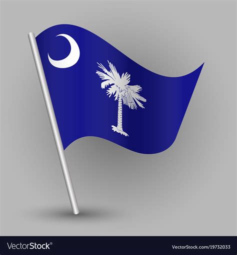 Waving Triangle American State Flag South Carolina