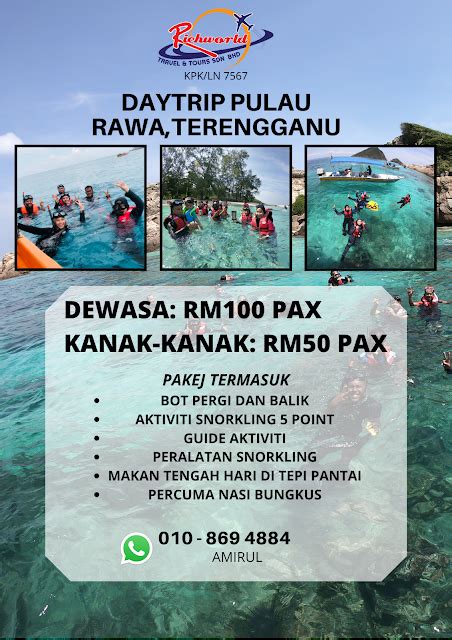 Pakej Murah Daytrip Pulau Rawa Terengganu Richworld Travel And Tours